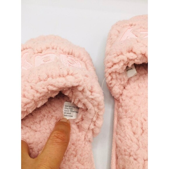 Jenni Intimates slippers faux sherpa pink lazy day large - Picture 3 of 7